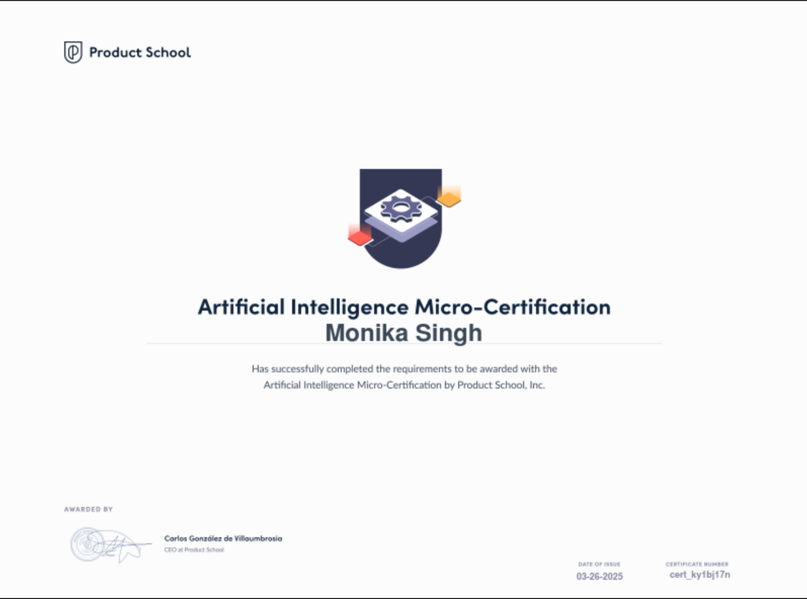 Artificial Intelligence Micro-Certification